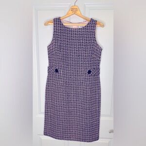 Jessica Howard Black/White/Pink with Pink Lining Hound's Tooth Dress, Size 10
